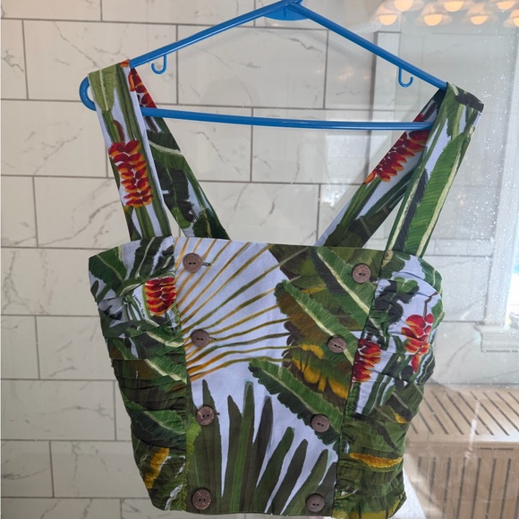 FARM RIO Amazonia Forest Euroflax™ Premium Linen Matching Set Top & Skirt Medium - Picture 4 of 7